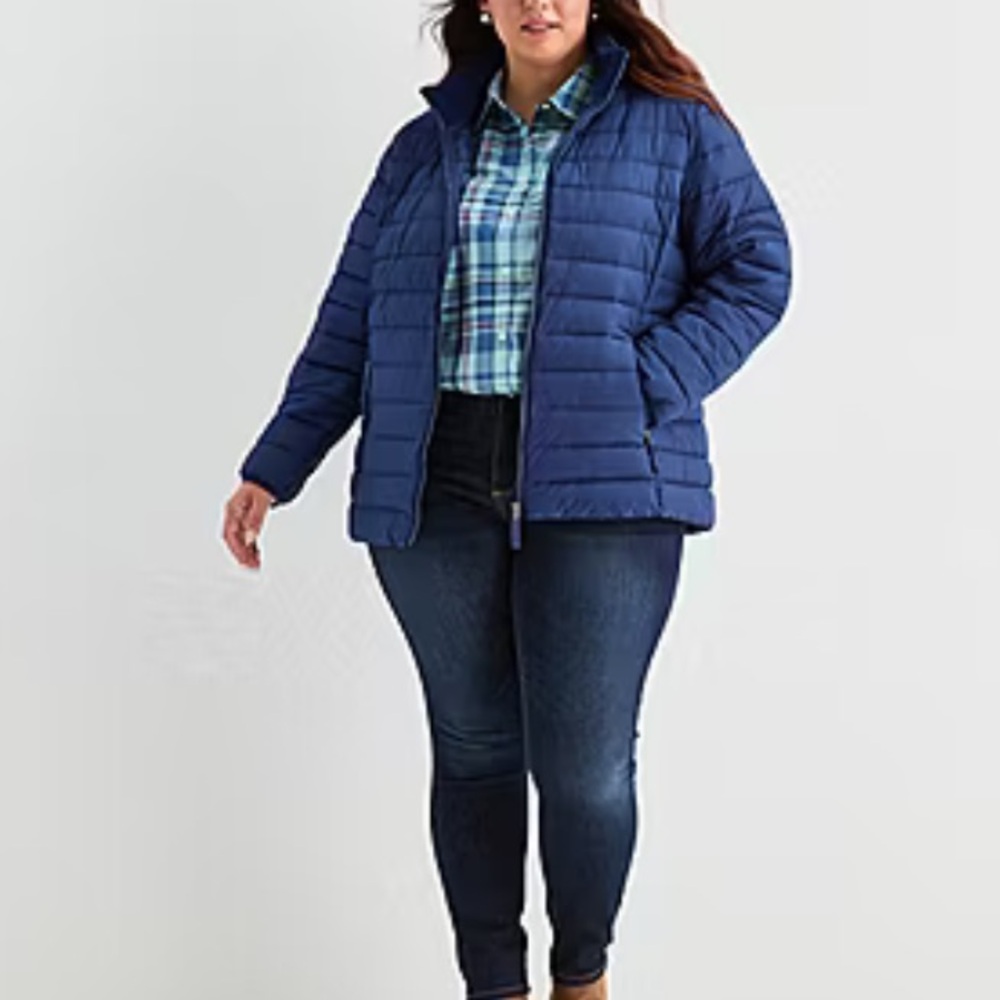 St. John's Bay Black Quilted Hooded Puffer Jacket - Picture 12 of 12